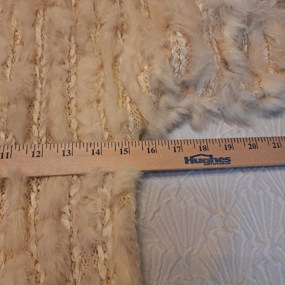 Vintage 60s Fur Wool Blend Cardigan,  Size S READ - Picture 4 of 7